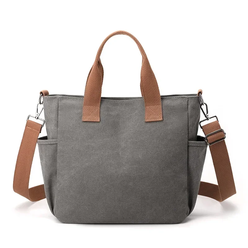 Leisure Tote Bag New Multi Pocket Thickened Canvas Shoulder Bag Large Capacity Computer Handbag High Quality Women Crossbody Bag