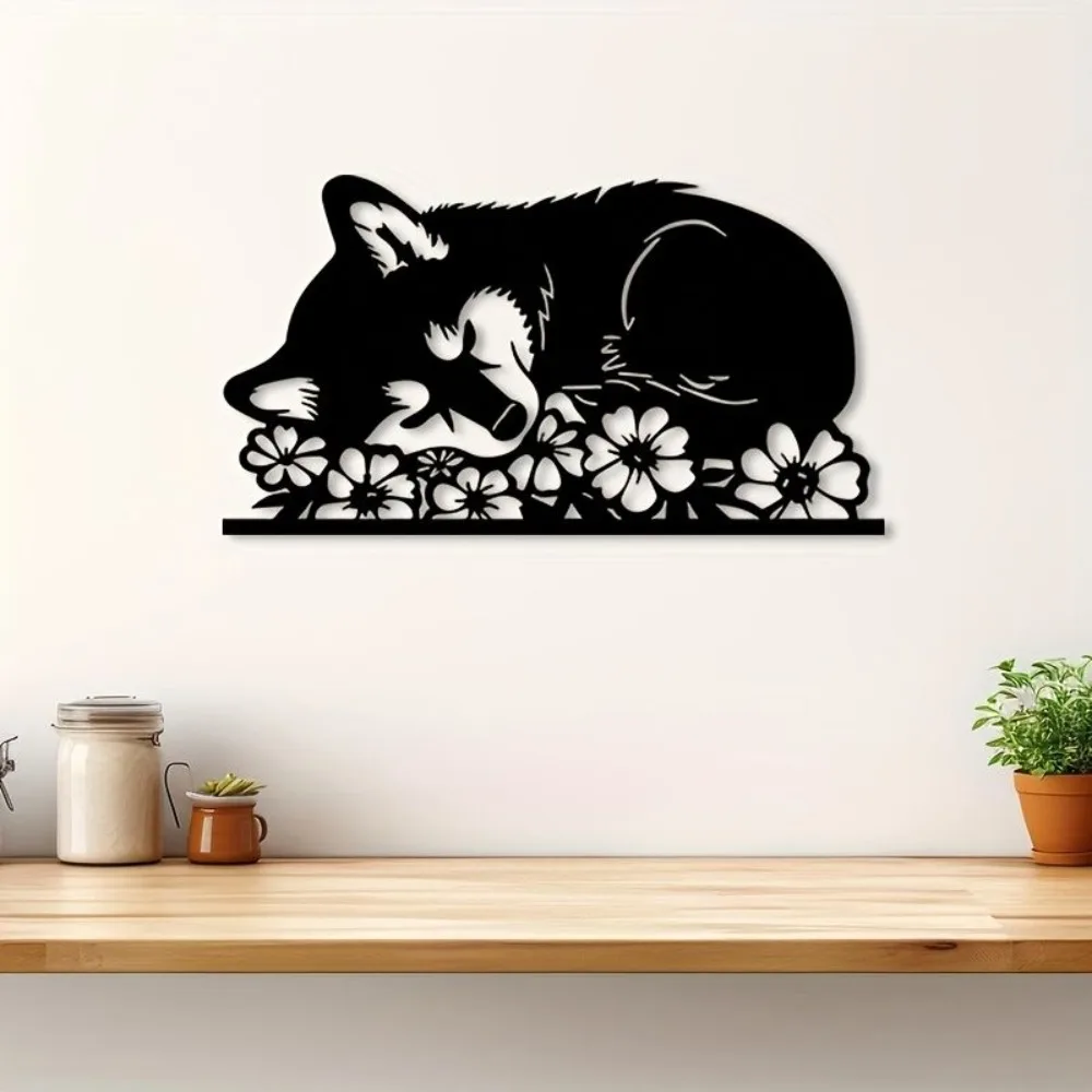 CIFBUY Iron Wall Art 2D Shiba Inu Waterproof Metal Sculpture For Indoor Outdoor Hanging Decor Gift