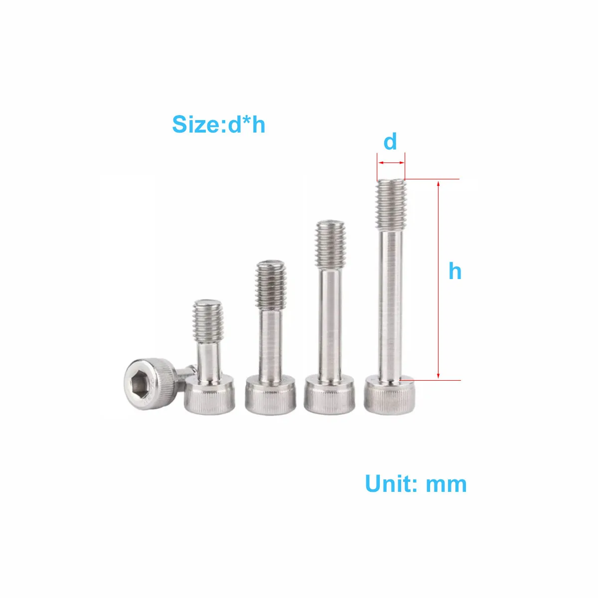 304 Stainless Steel Hexagonal Short Head Anti Falling Screw/Non Loosening Screw M3M4M5M6M8M10