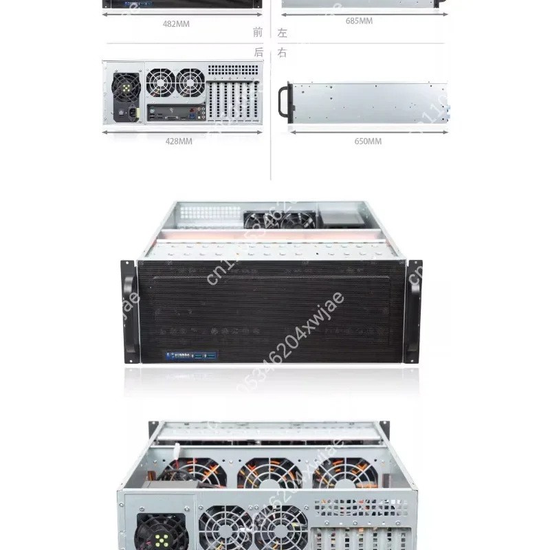 4U Rackmount Server Case 650mm Deep E-ATX Motherboard 15 Bay HDD Redundant Power Supply GPU