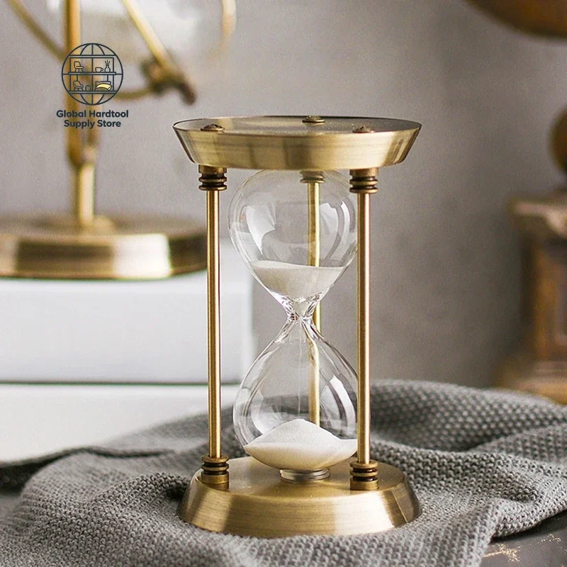 Nordic Retro Metal Hourglass 1/3/5/10/15 Minute Sand Timer Home Bookshelf TV Cabinet Ornaments Living Room Office Decor Gift
