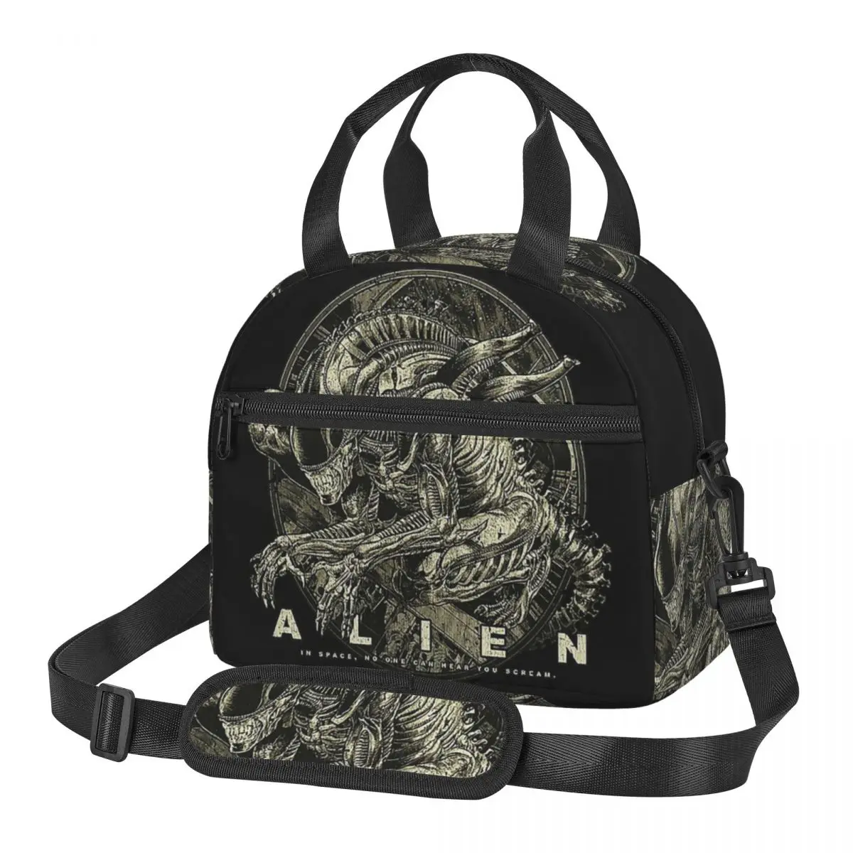 Xenomorph Alien Lunch Bags Insulated Bento Box Leakproof Lunch Tote Picnic Bags Thermal Bag for Woman Kids