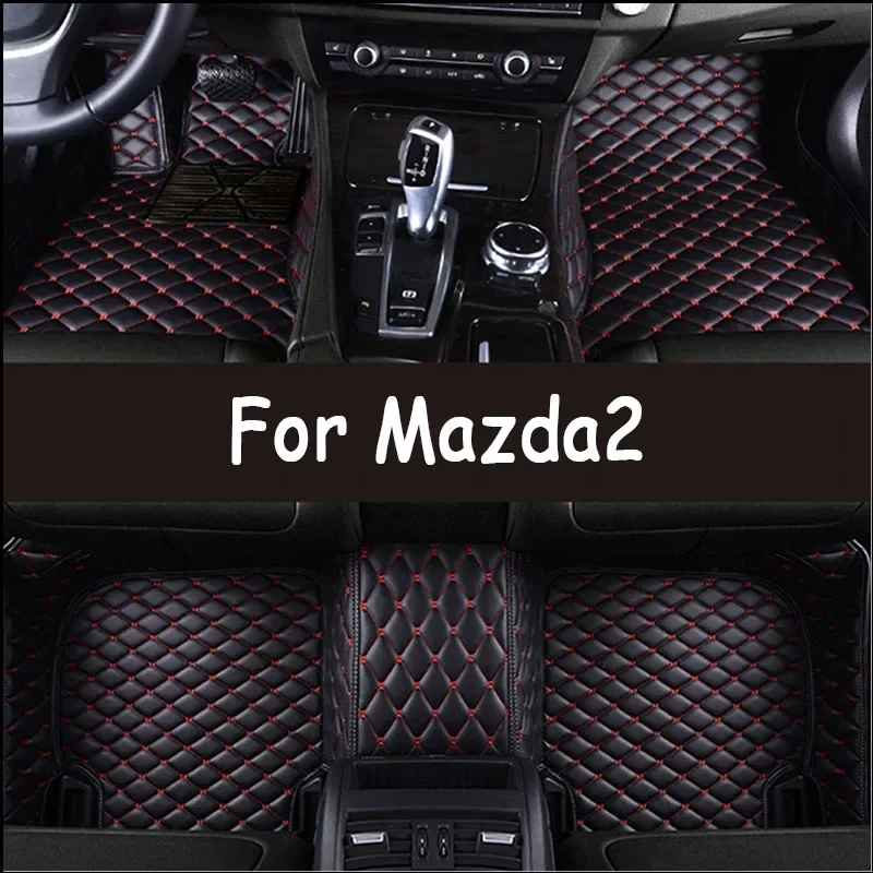 Car Floor Mats For Mazda2 Mazda 2 Demio Toyota Yaris R DJ DL 2015~2022 Leather Mat Rugs Carpets Interior Parts Car Accessories