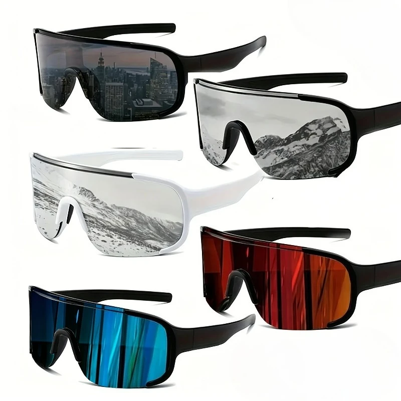 5pcs Fashionable Large Frame Sunglasses Surround Type Ultra Light Men's and Women's Outdoor Sunglasses