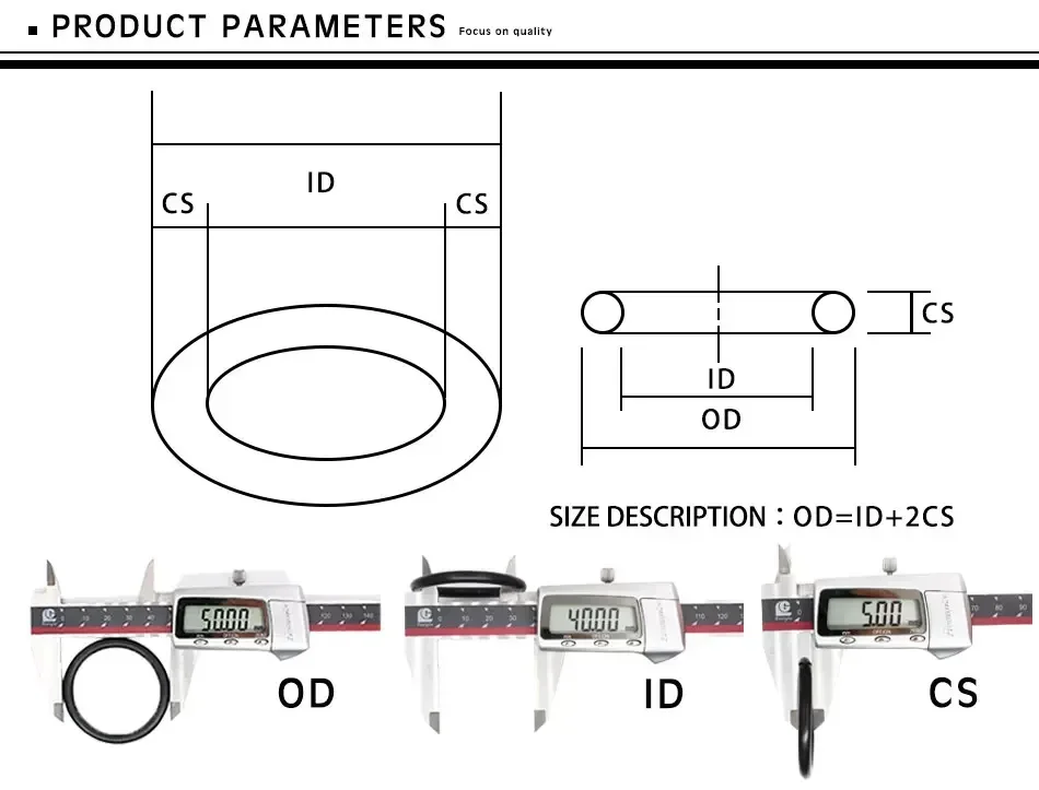 O-Ring Großhandel Dicke 1,2/2/4mm Querschnitt NBR Nitrilkautschuk Dichtung O-Ring Gummi Elastischer Ring – Detail 3