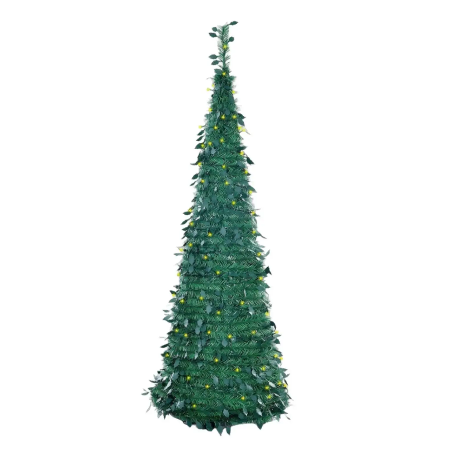 Collapsible Artificial Christmas Tree with Integrated LED Lights Festive Decor for Compact Living Room