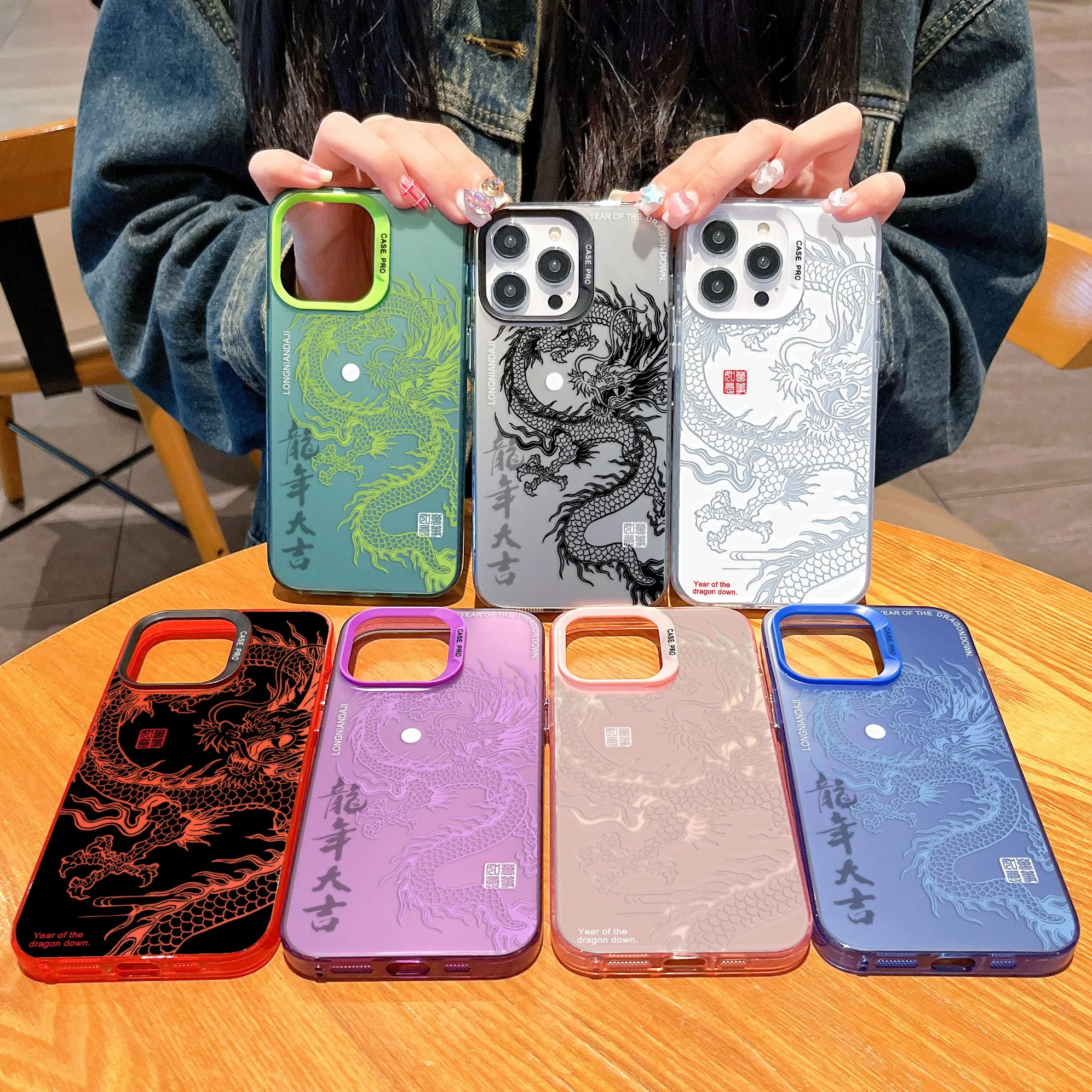 Illusory Color Chinese Dragon Case for VIVO Y15S Y16 Y17S Y21 Y22S Y27 Y50 Y91 Y93 V23 V25 V27 V29 S1 Pro 5G Matte Back Cover