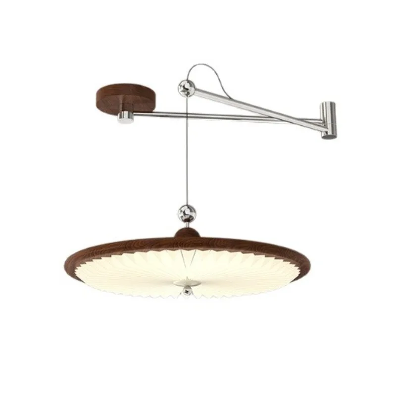 Displaceable rocker arm restaurant chandelier American minimalist medieval style wabi-**** walnut creative eye protection bar di