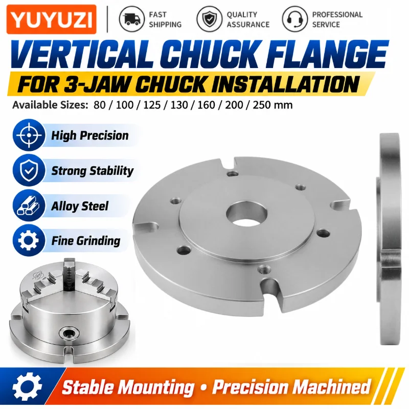 Vertical Lathe Chuck Flange Adapter K11 K12 80 100 125 160 200 250mm Mounting Base for CNC Drill Milling Machine Worktable