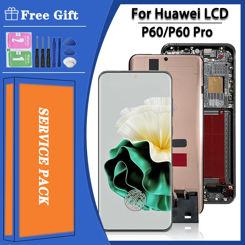 

P60 Pro MNA-AL00 LX9 Экран дисплея для Huawei P60 LNA-AL00 LX9 ЖК-дисплей с цифровым преобразователем сенсорного экрана в сборе с рамкой