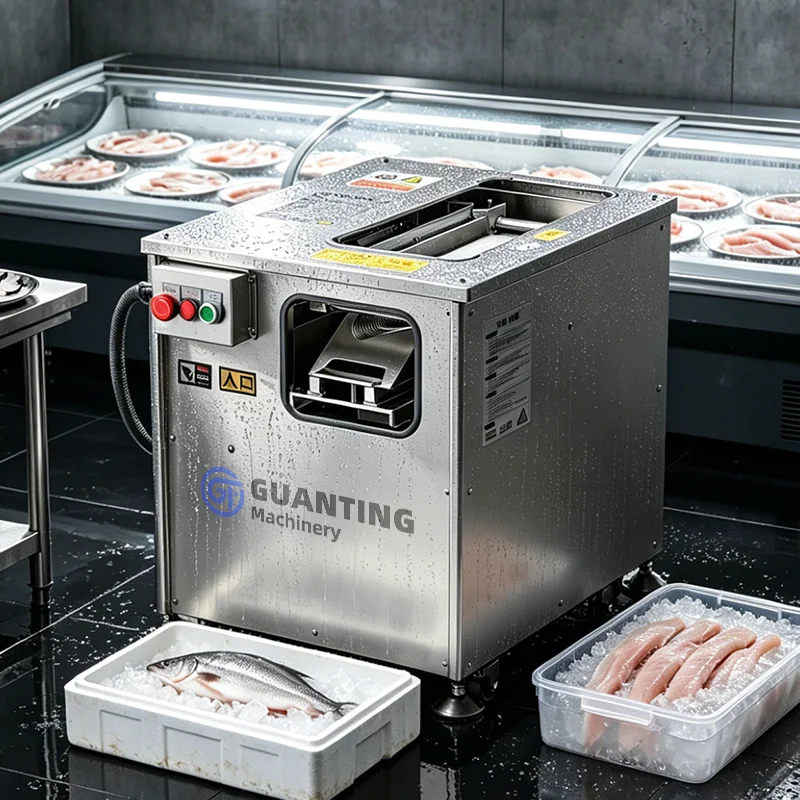 Professional Automatic Diagonal Fish Slicer Stainless Steel Meat Slicing Machine for Fresh Fish