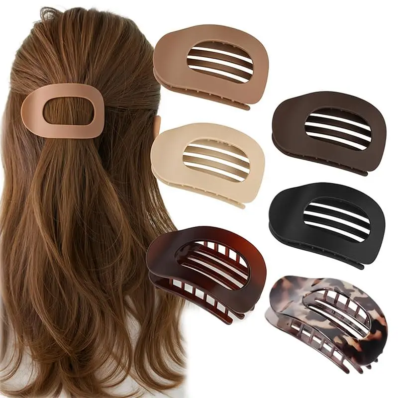 Elegant Flat Hair Clips for Women, Secure Grip for All Hair Types (6Pcs, Mix Colors)