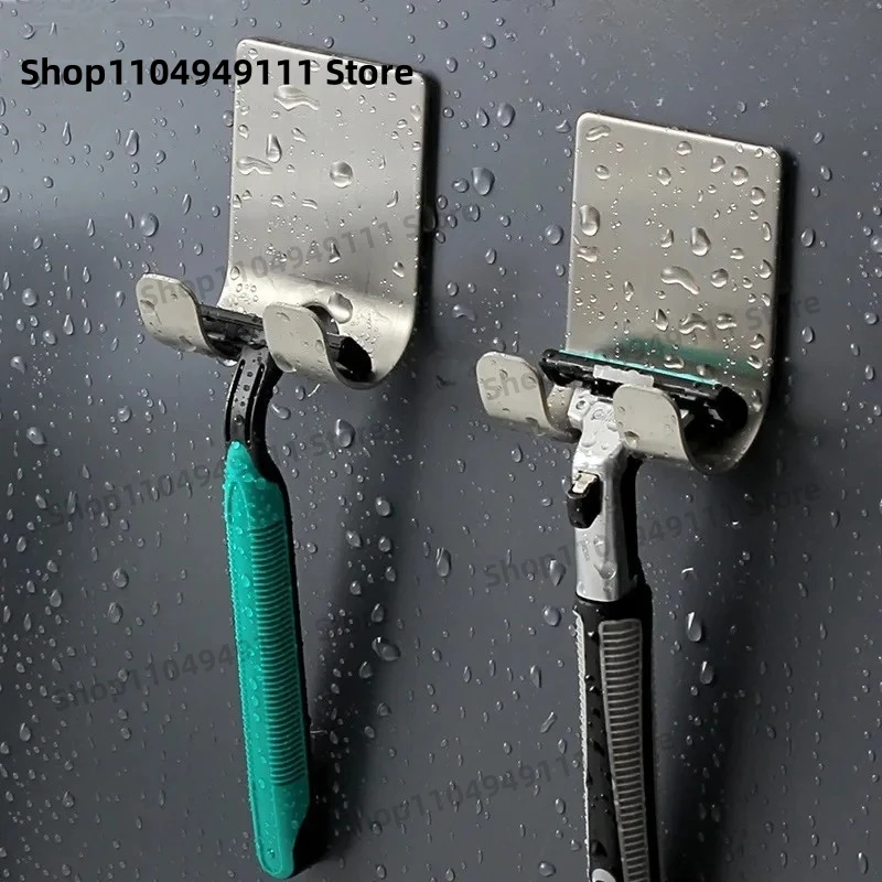 

304 Stainless Steel Razors Holder No-Punch Bathroom Men Shaving Shaver Razor Stand Shelf Razor Storage Rack Bathroom Organizer