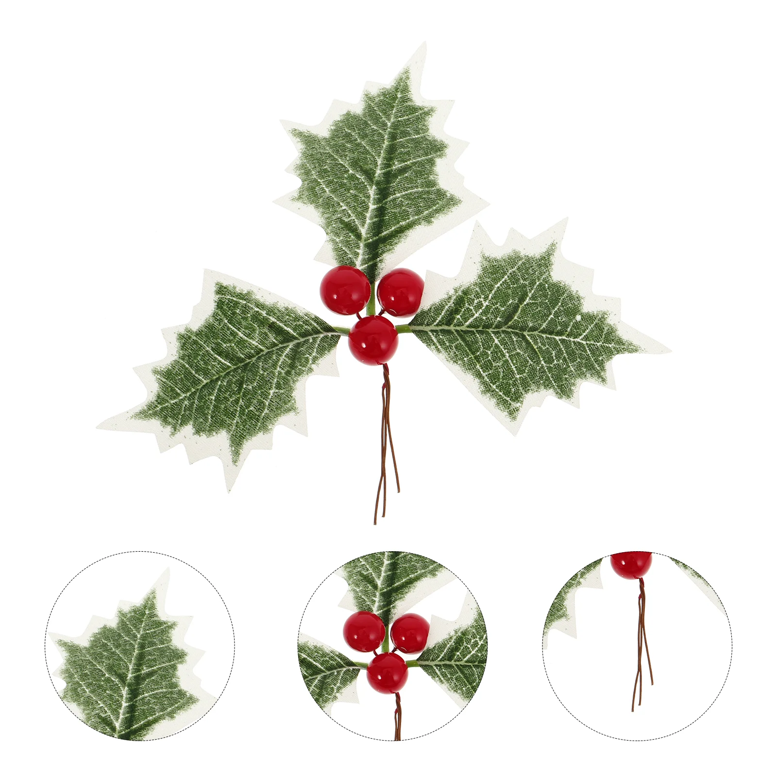 

6 Pcs Christmas Artificial Green Leaves Dimmable Festoon Lights LED Decorative Berry Simulation Leaf Ornaments Wreath