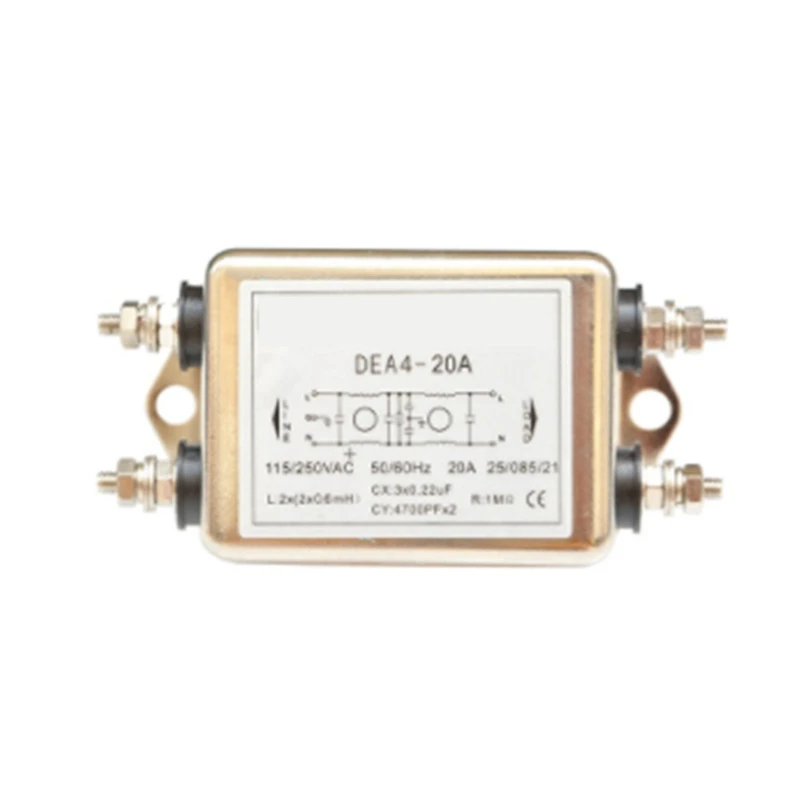 DEA4-20A pemurni daya fase tunggal, pemurni daya AC, Filter daya baut 220V