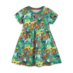 2-7T New Arrival Forest Princess Dresses Summer Girls Party Dress Animals Fashion Kids School Children Clothing Toddler Dresses