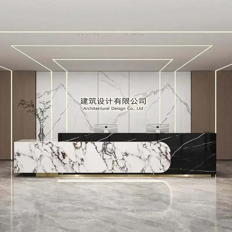 # Executive Contemporary Reception Desk Wide High Back Reception Counter Ergonomic Manager Rezeptionstheke Office Furniture