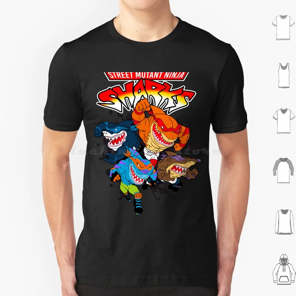 

Street Mutant Sharks T Shirt Cotton Men Women DIY Print Street Sharks 90s 90s Cartoons Cartoons Jab Jawsome Mashup Funny