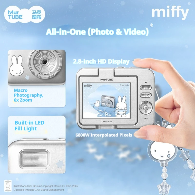 Martube New Miffy CCD Digital Camera Toy 6800w Pixel 2.8 Inch Hd Screen Miffy Island Series Camera Anime Peripheral Holiday Gift - view 2