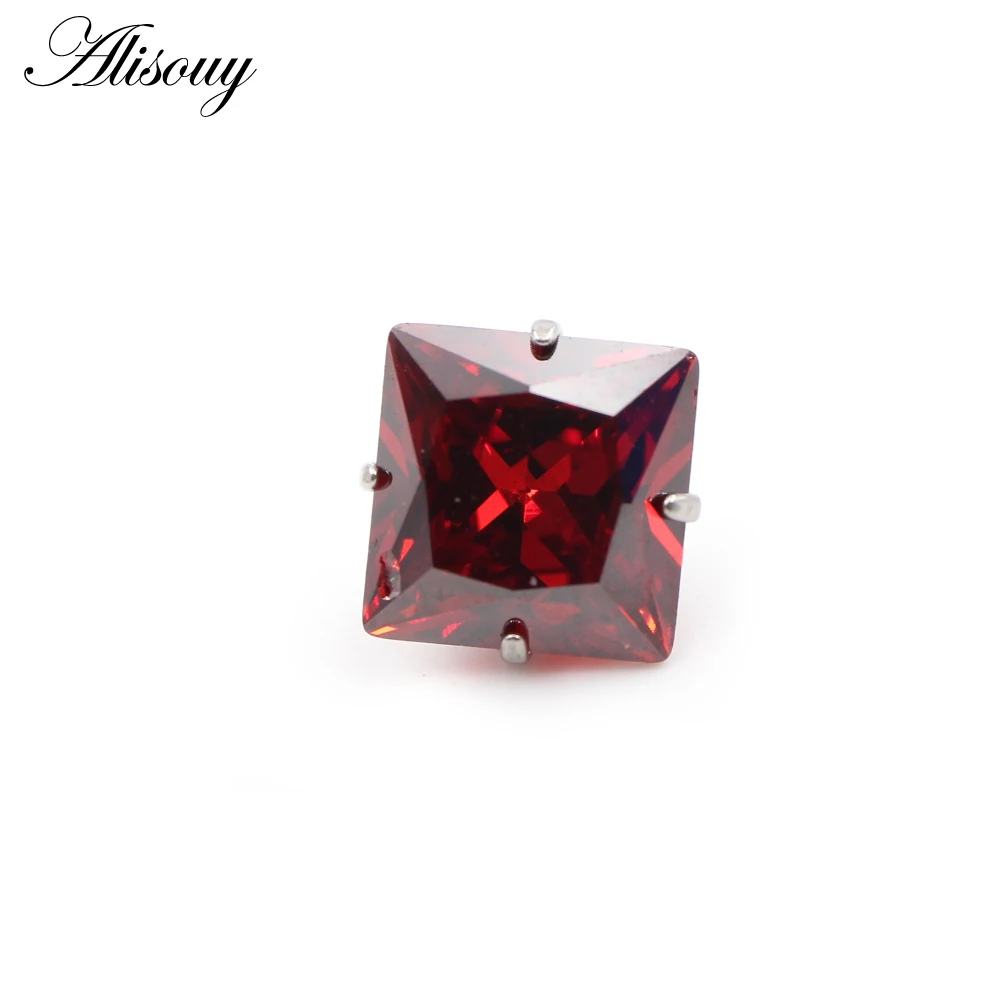 G23 Titanium Externally Thread Square Zircon Lip Labret Rings