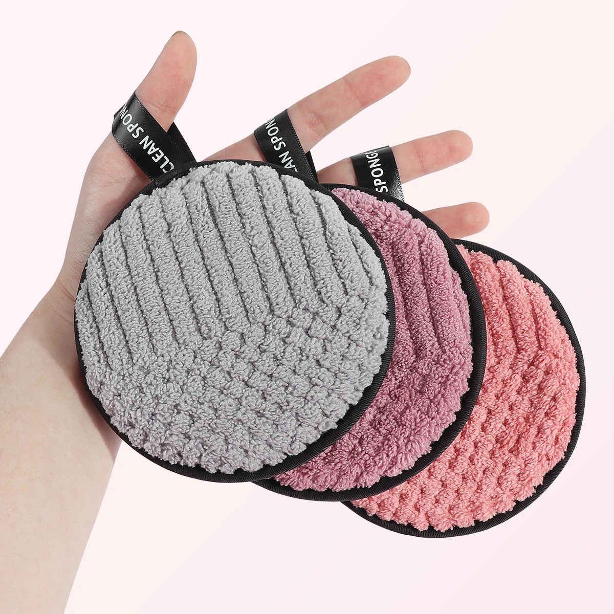 3PCS Reusable Makeup Remover Pads Cotton Face Towel Microfiber Make Up Wipes Washable Cotton Pads Skin Friendly Cleansing Puff