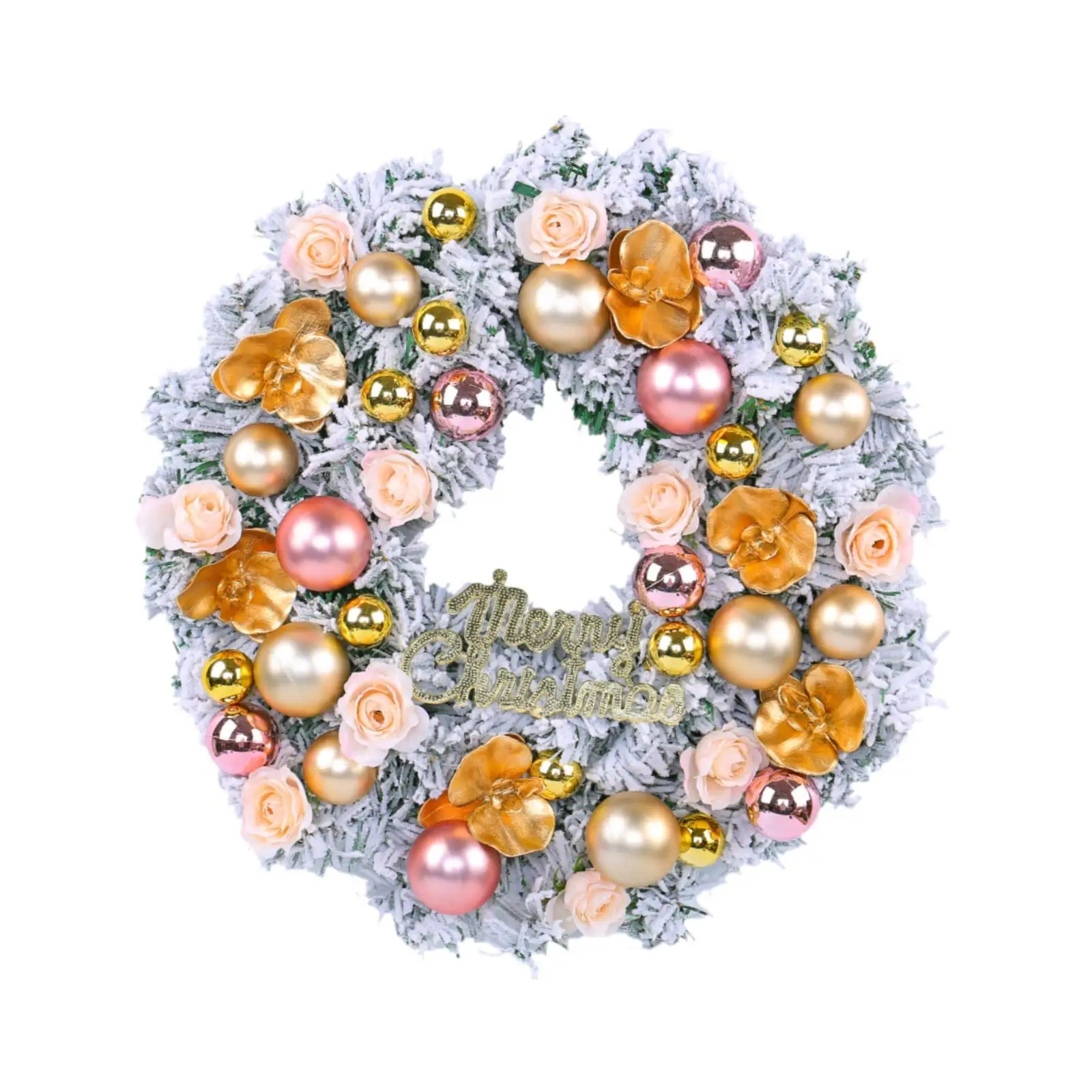 Artificial Christmas Wreath Winter Wreath Front Door Wall Decorative Artificial Floral Ornament for Farmhouse Outdoor Holiday