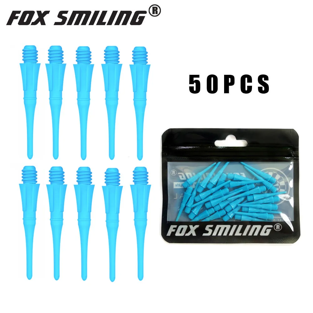 FOX SMILING-Fléchettes professionnelles bleues 2BA, pointe souple pour électronique, pointe éducative, 25mm, 50 pièces