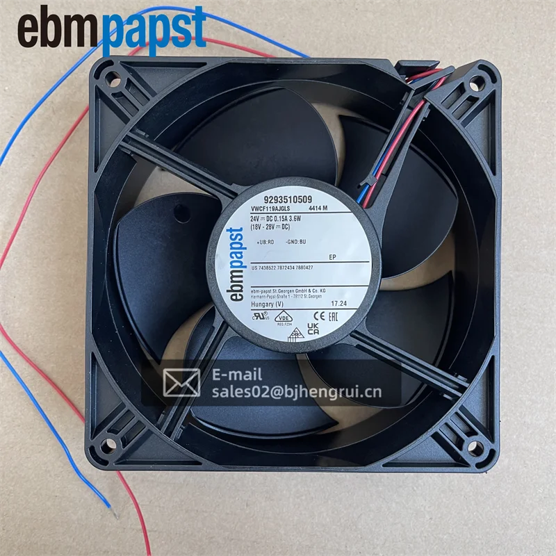 ebmpapst 4414M 24V DC 3.7W 3050RPM 12038 20*120*38 mm 12cm 4214 165m3/h Ball Bearing Inverter Cabinet Axial Cooling Fan