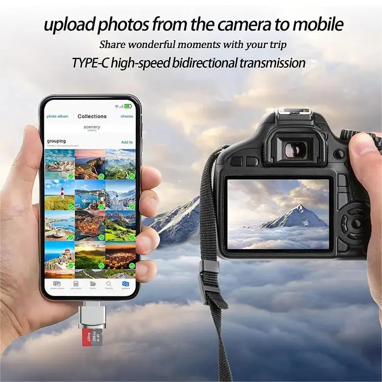 Type C Card Reader USB C To TF Card Memory Reading High-speed Transfer Cardreader Support OTG For PC Laptops Samsung Xiaomi