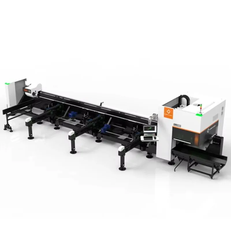 Gold  Tube Cutting Machine Automatic Feeder Water Cooled 3 Axis Cypcut Control System High Power Fiber  6500mm 3000W
