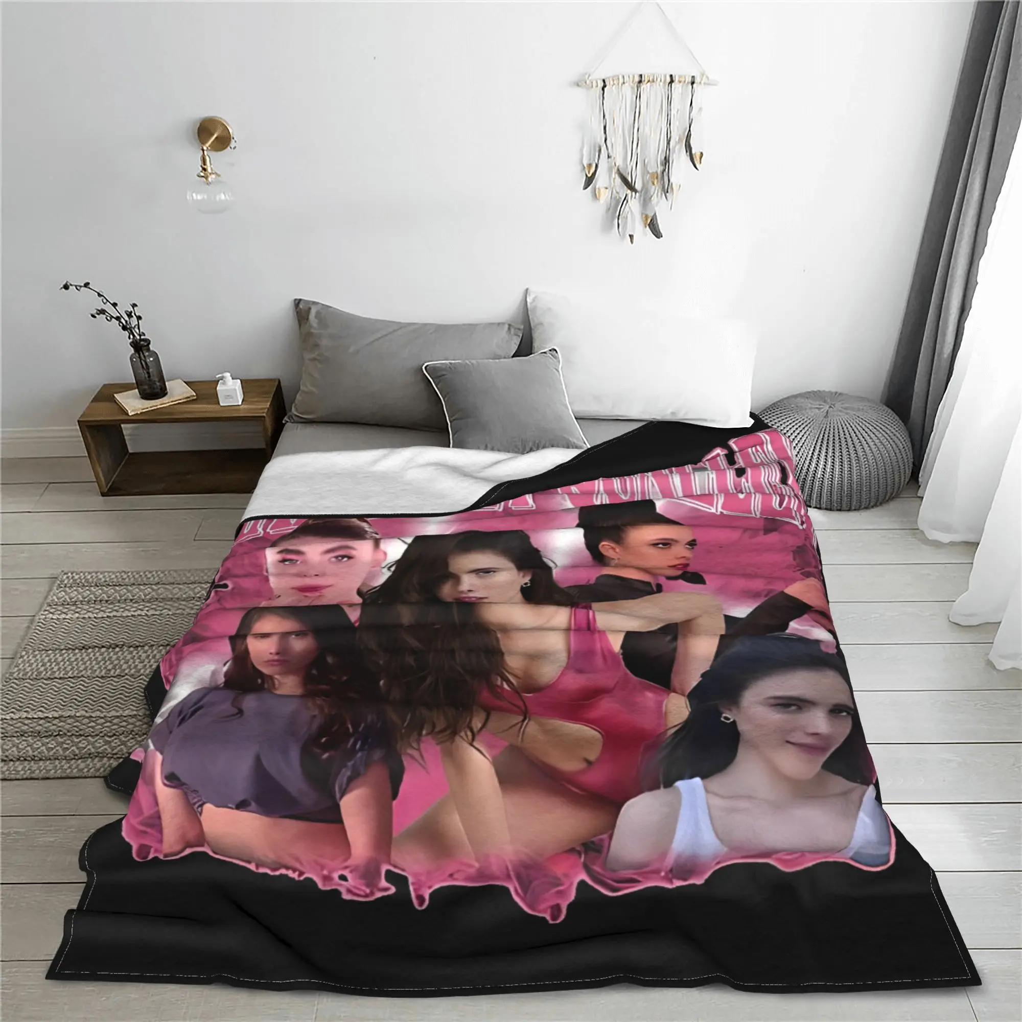 Margaret Qualley The Substance Movie Flannel Blankets  Awesome Throw Blanket for  Sofa Bedding Lounge 150*125cm Quilt