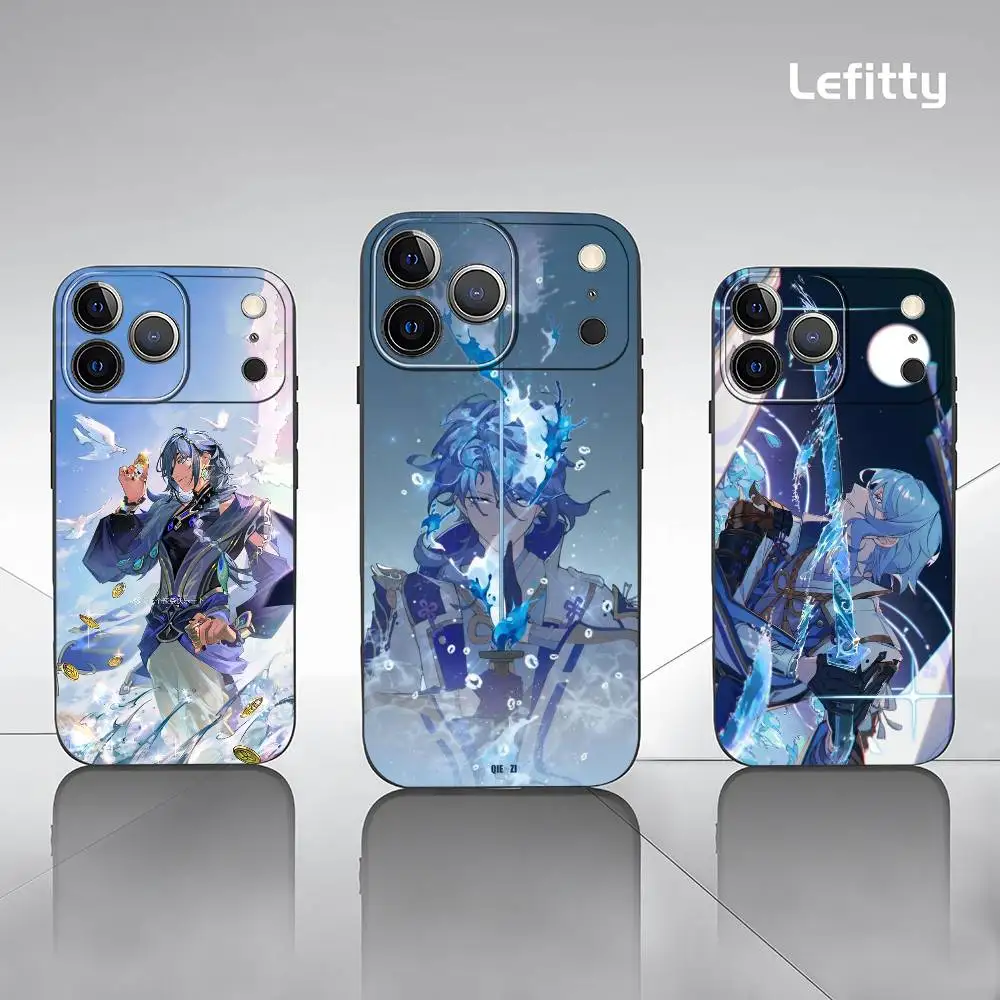 Kaeya مثير تأثير لعبة جراب هاتف آيفون 17 16 15 14 13 12 11 برو ماكس بلس ميني أسود متجمد لينة شل فوندا