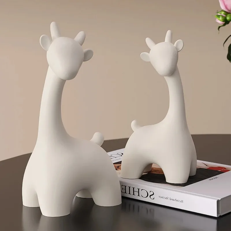 

Nordic Exquisite Deer Statue Living Room Office Sculpture Home Ornaments Accessories Figurines Wedding Gift Desktop Decoration