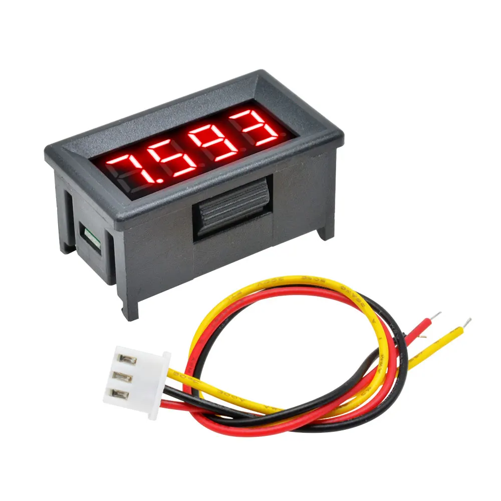 0.36 Inch DC 0-100V Mini Voltage Meter Voltmeter Gauge 3 Wire 4 Digits LED Display Digital Voltmeter Meter Red Blue Green