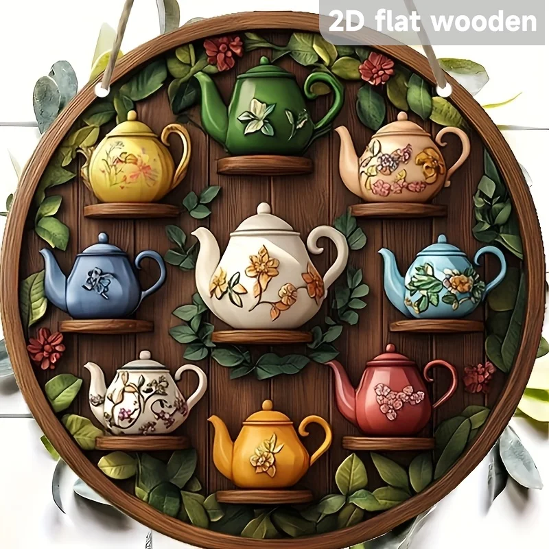 1PC Bohemian Style Teapot Decoration with Floral Pattern Wall Hanging, Perfect for Home, Office or Holiday Gifts