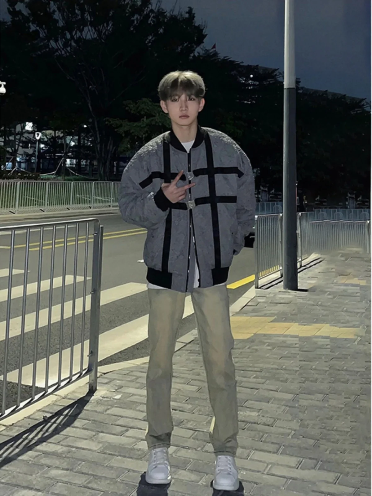 

Elastic Thiened Straight Leg Jeans Men's Vintage American Sle High Street Wear Youth Trend Winter Cotton Blend Denim