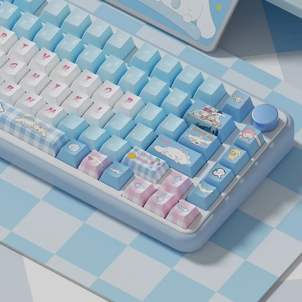 Cartoon Cute Sanrio Cinnamoroll  Anime Keycaps Cherry Profile PBT Customized Personalized MX Switch Mechanical Keyboard Keycaps