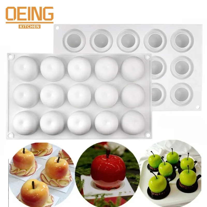 

3D Apple Silicone Mousse Cake Mold for Baking French Desserts Chocolate Pastry Tools Christmas Baking Mold Kitchen Accessories