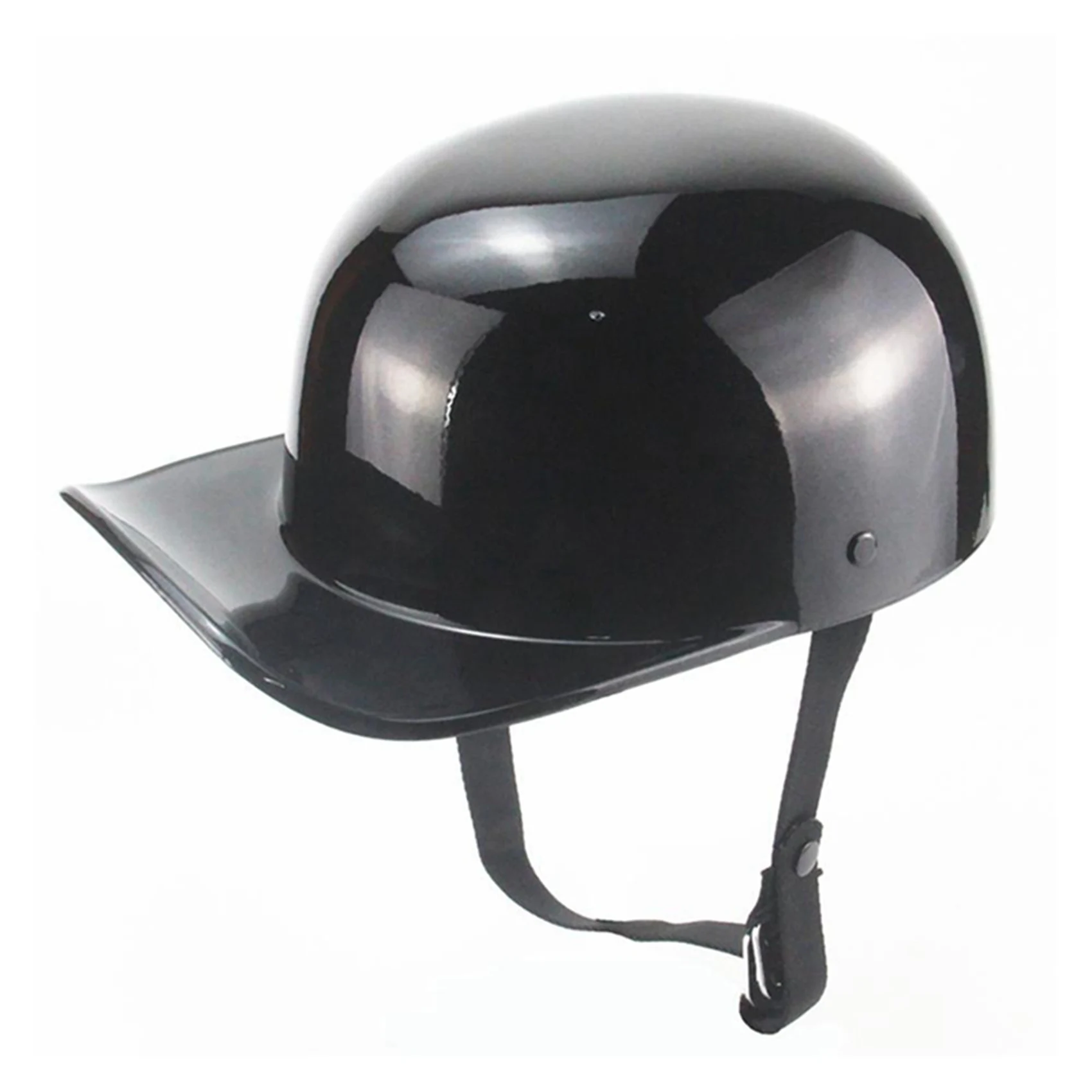 

Motorcycle Retro Helmet Full Face Baseball Cap Helmet Peaked Cap Motorcycle Safety Accessories Bright Black XL