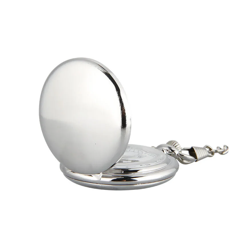 Orologio da tasca al quarzo Vintage di lusso per uomo custodia con incisione Laser a cavallo vecchio orologio a catena Fob per orologi da collezione