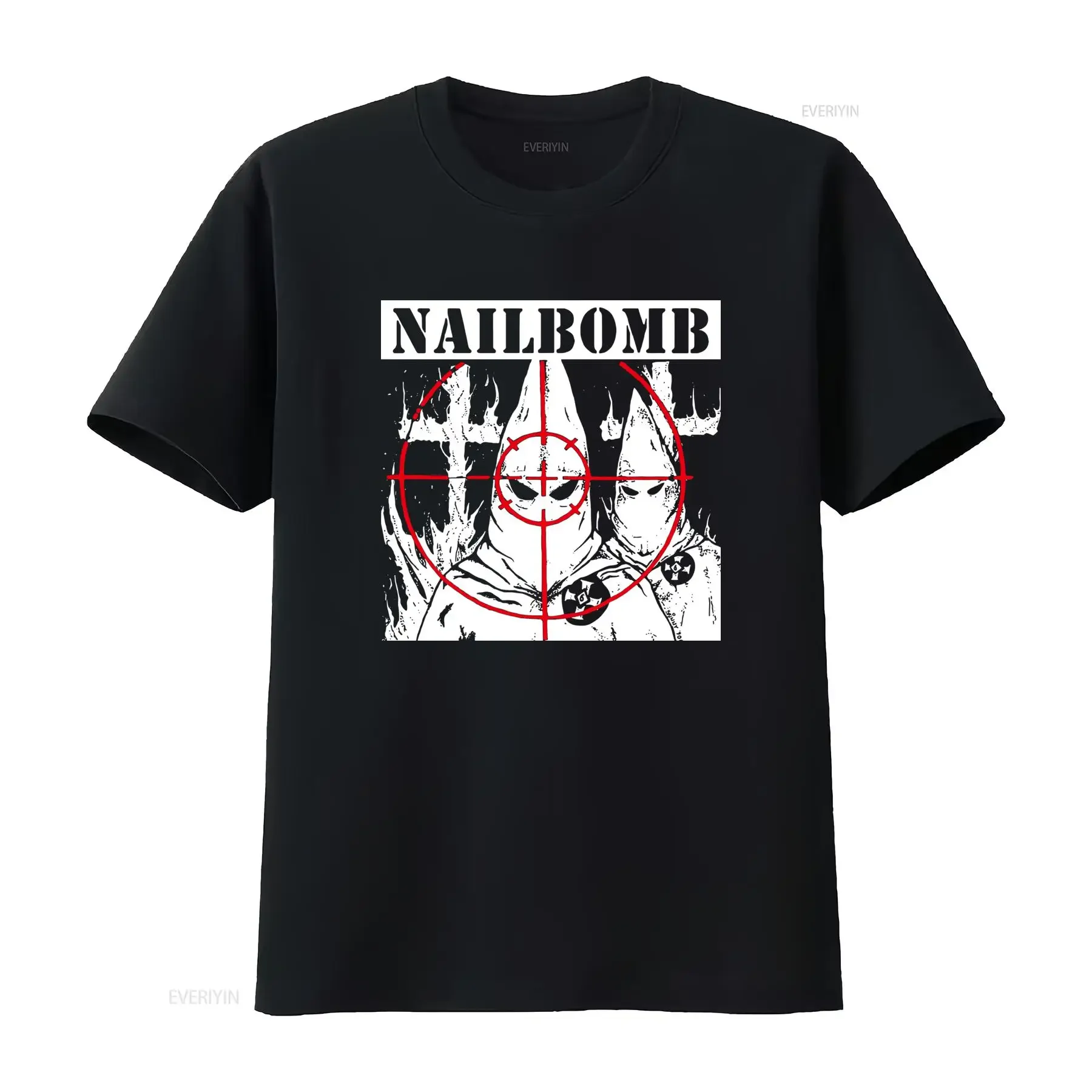 Retro Nailbomb Band T-Shirt in allen Größen erhältlich, mit Kapuze, figurbetontes Design, Vintage-Waschung, dehnbar, Unisex, Casual
