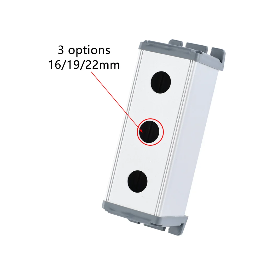 زر معدني صندوق التبديل 16/19/22 مللي متر مقاوم للماء صندوق توقف الطوارئ زر صندوق سبائك الألومنيوم بدء إيقاف صندوق التحكم 12345 ثقوب #3