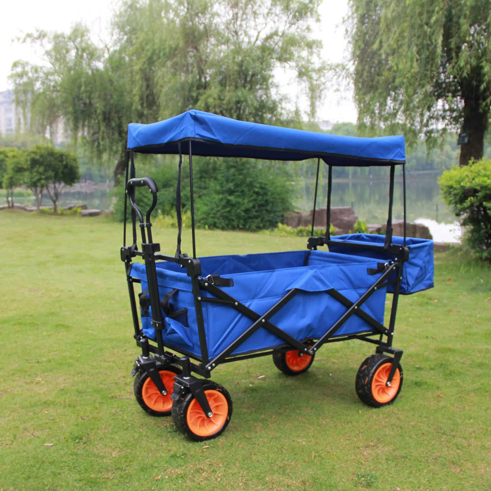 Outdoor Garden Beach Trolley fishing folding Camping Cart Wagon Portable Shopping tour hand luggage Cart Trolleys