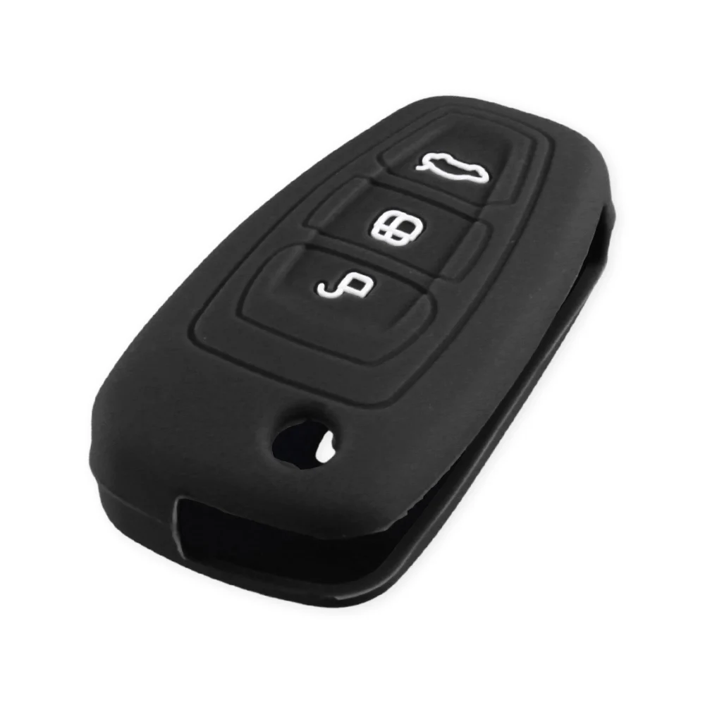 KEYYOU Flip Remote Car Key Case Silicone Cover For Ford Ranger C-Max S-Max Focus Galaxy Mondeo Transit Fiesta Escape Ecosport