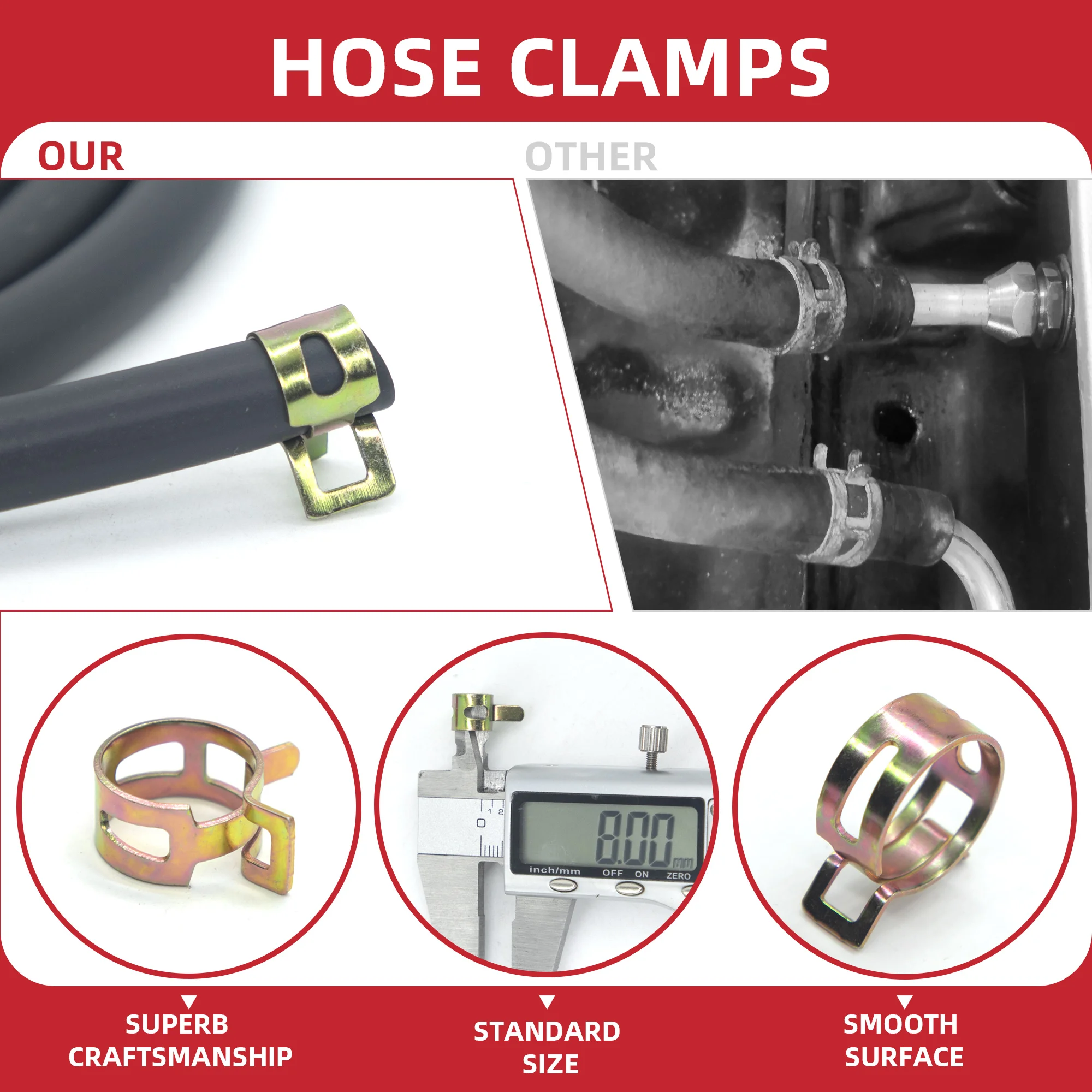 30pcs fuel system maintenance kit: 10 fuel filters + 20 hose clamps for mini-motorbikes and off-road 4x4s