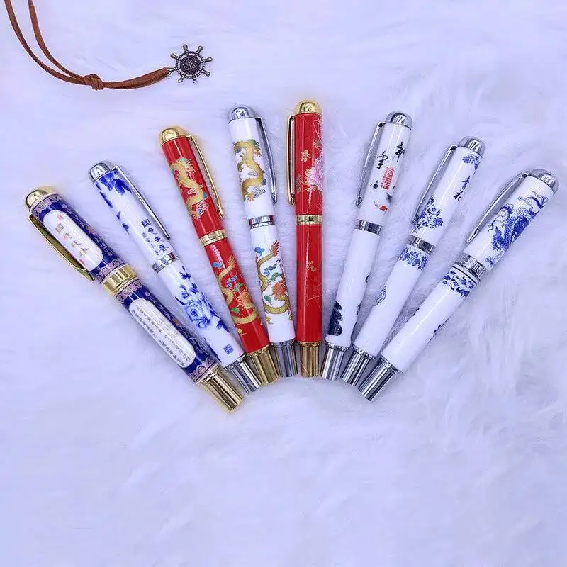 Jingdezhen Ceramic Fountain  Pen Adult Business Office Gift Chinese Style Signature Pen Gift Gift Retro Pen