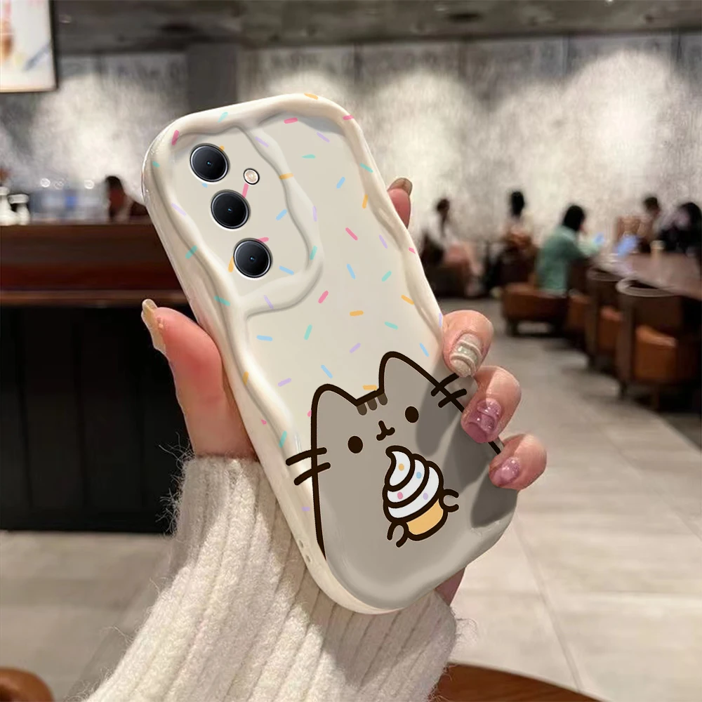 Funny Pusheen Cat Hot Cute 3D Wave Case For OPPO Realme 12 11 10 9 8 7i 6 5 Pro Plus C67 C55 C31 C35 C11 C12 C15 C20 C21Y Cover