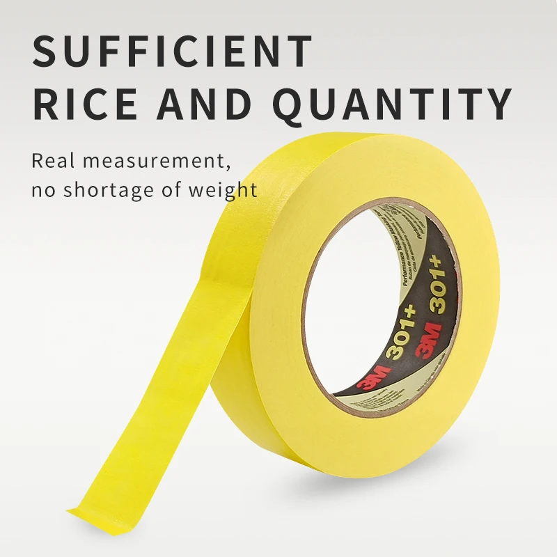 

3M 301+ Masking Paper Yellow Writable Single-Sided Paper Tape Art Automotive Paint Masking 3M Masking Paper