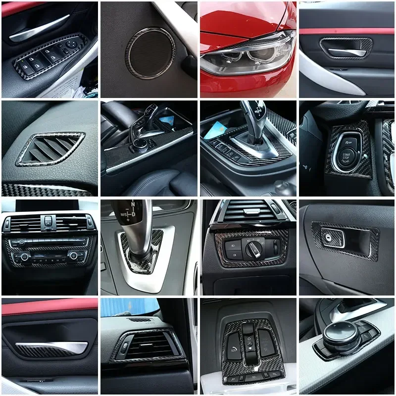 

For BMW 3 4 Series GT F30 F31 F32 F34 Soft Carbon Fiber Car Center Console Gearshift Panel Cover Trim Sticker Car Accessories