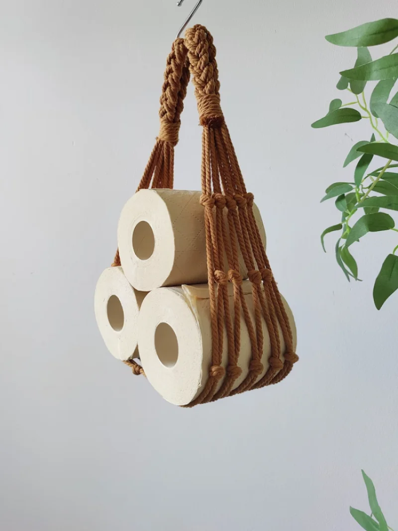 Natural Toilet Paper Holder, Roll Storage, Paper Towel Holders, Book Organizer, Bathroom Accessories, Kitchen Basket